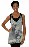 Parsley & Sage - Paige, layered sleeveless scoop neck tunic in a colorful pattern