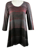 Nally & Millie - Painted Stripes, Scoop Neck, 3/4 Sleeve Knit Tunic