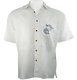 Bamboo Cay -Charming Koi, Off White Embroidered Men's Shirt