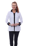 Parsley & Sage - Rebecca, Geometric Pattern 3/4 Cuff Sleeve Button Front Reversible Shirt